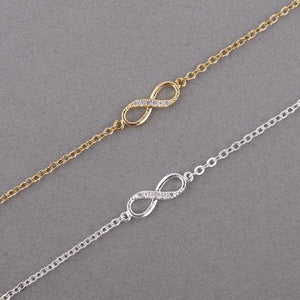 2019 NEW FASHION INFINITY BRACELET FOR WOMEN WITH CRYSTAL STONES-BRACELET INFINITY NUMBER 8 CHAIN BRACELETS - FREE SHIPPING