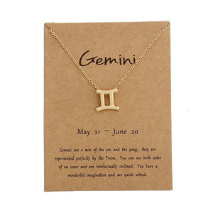 12 CONSTELLATION NECKLACE ZODIAC SIGN PENDANT NECKLACE BIRTHDAY GIFTS MESSAGE CARD FOR WOMEN GIRL