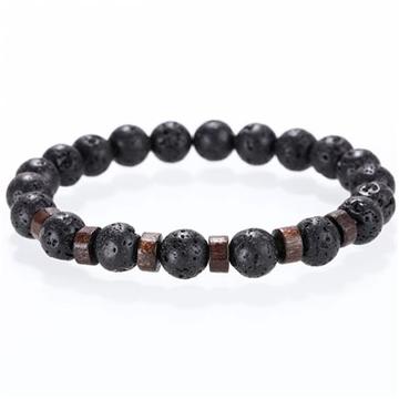 MENS BRACELET WITH INITIALS LAVA STONE BEAD DESIGNS PERSONALIZED - FREE SHIPPING